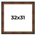 thumbnail image 1 of 32x31 Frame Brown Walnut Gold Ornate Trim Solid Wood Plein Air Picture Frame | 3 Inch Moulding, 1 of 8