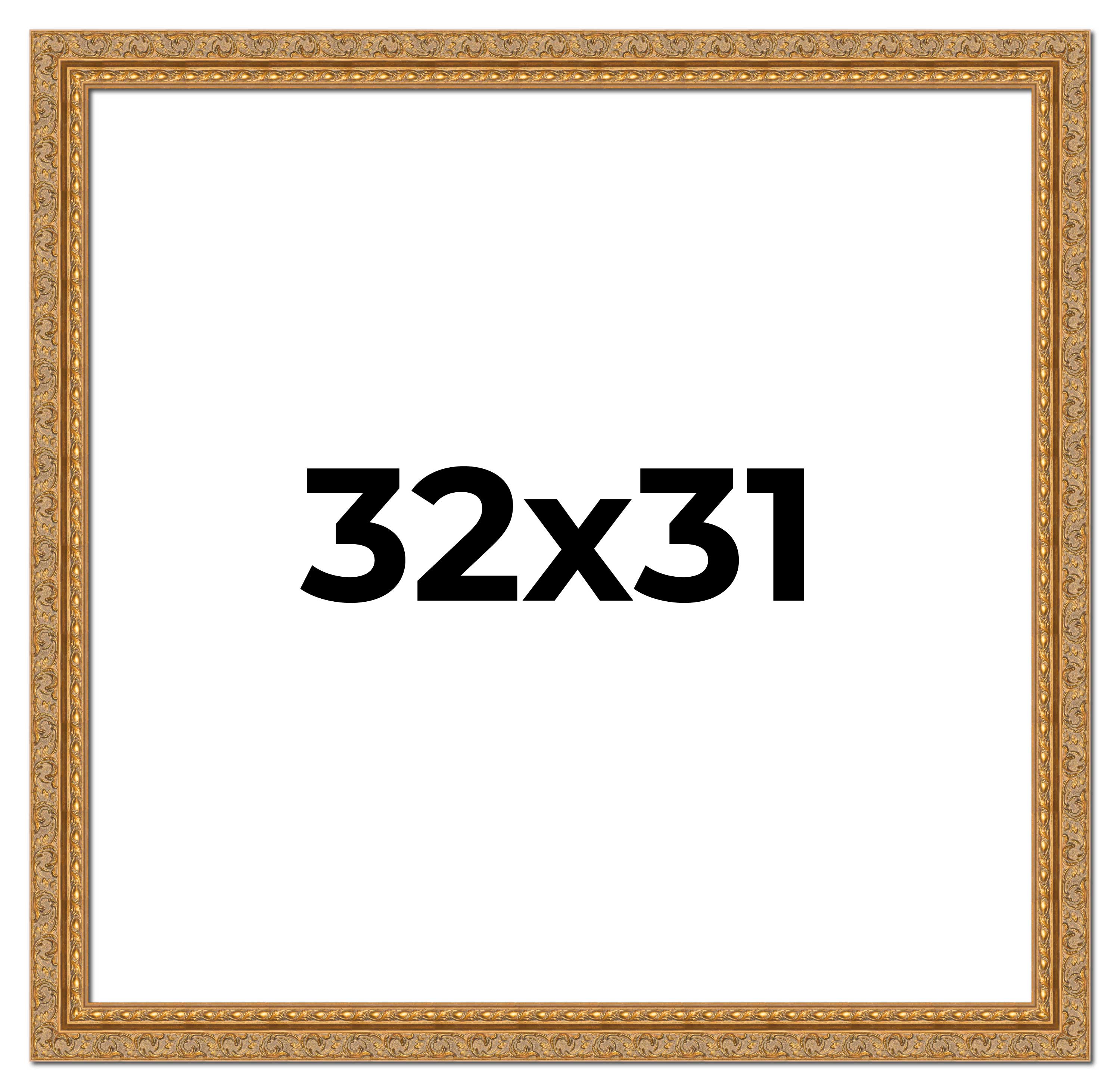 32x31 Frame Gold Ornate Solid Wood Picture Frame | 2 Inch Moulding ...