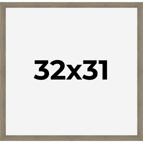 32x31 Frame Gray Barnwood Rustic Solid Wood Picture Frame | 1.5 Inch Moulding Width | Includes UV