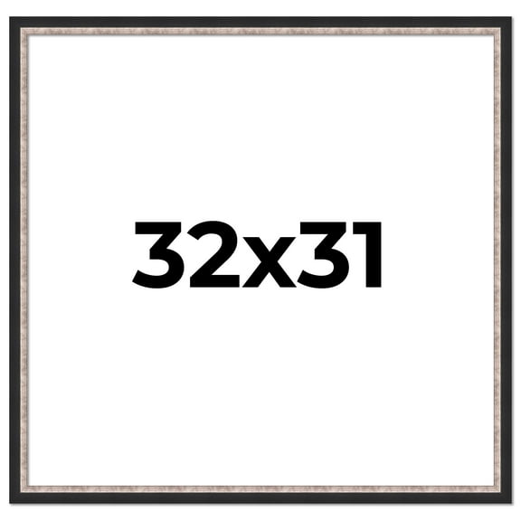 32x31 Frame Silver Real Wood Picture Frame Width 1.25 Inches | Interior Frame Depth 0.75 Inches |