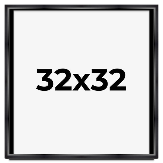 32x32 Black Shadowbox Frame - Interior Size 32x32 by 1.5 Inches - Made to Display Items Up To 1.5 Inches Deep