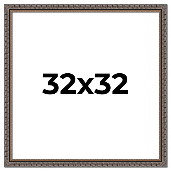 32x32 Frame Black Feather Payton Ornate Solid Wood Picture Frame Width 1.75 Inches | Interior Depth