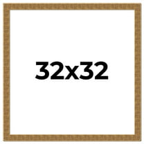 32x32 Frame Black and Gold Distressed Solid Wood Sonoma Picture Frame | 1.625 Inch Moulding Width |