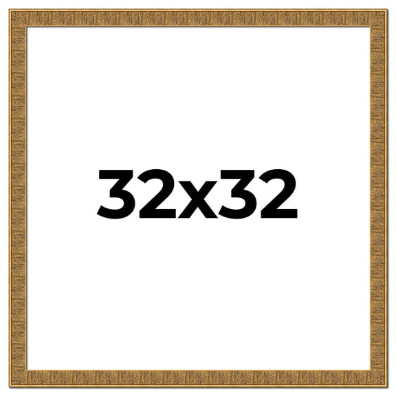 32x32 Frame Black and Gold Distressed Solid Wood Sonoma Picture Frame | 1.625 Inch Moulding Width |