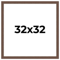 32x32 Frame Brown Farmhouse Solid Wood Picture Frame Width 1.5 Inches | Interior Frame Depth 0.5