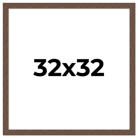 32x32 Frame Brown Farmhouse Solid Wood Picture Frame Width 1.5 Inches | Interior Frame Depth 0.5