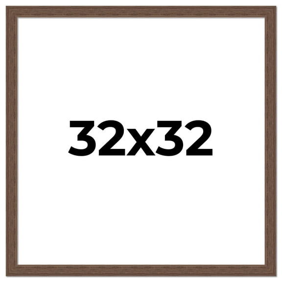 32x32 Frame Brown Farmhouse Solid Wood Picture Frame Width 1.5 Inches | Interior Frame Depth 0.5