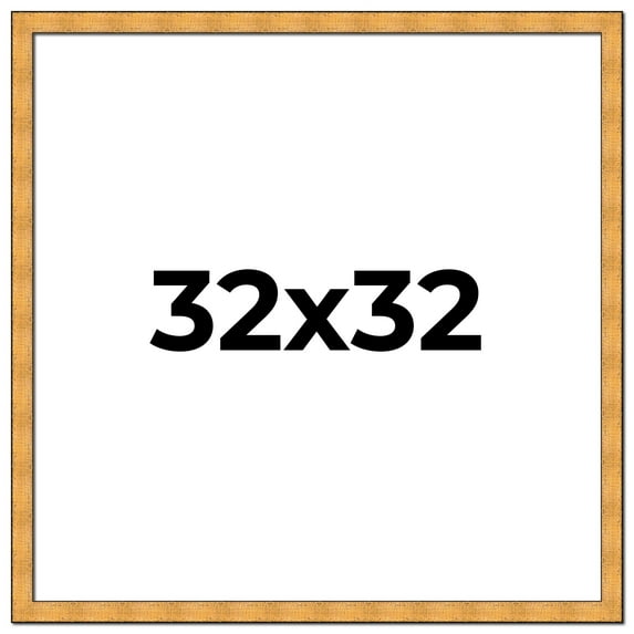 32x32 Frame Gold Rustic Solid Wood Picture Frame | 1.25 Inch Wide Moulding | Rustique Gold