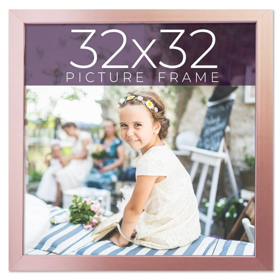 32x32 Frame Pink Real Wood Picture Frame Width 0.75 inches | Interior Frame Depth 0.5 inches | Rose