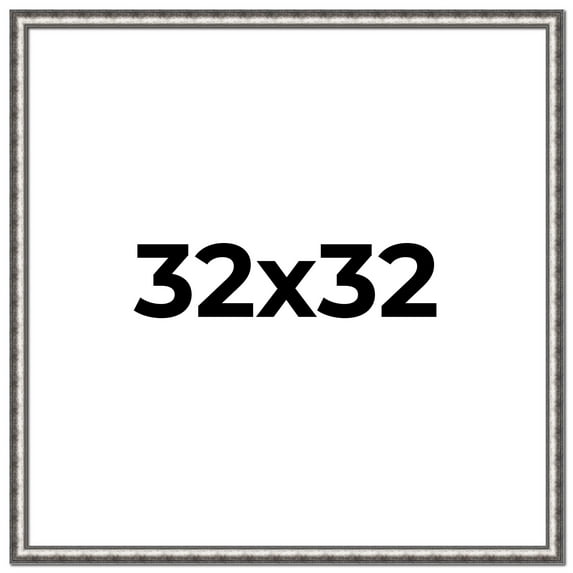 32x32 Frame Silver Real Wood Picture Frame Width 1.125 Inches | Interior Frame Depth 0.5 Inches |