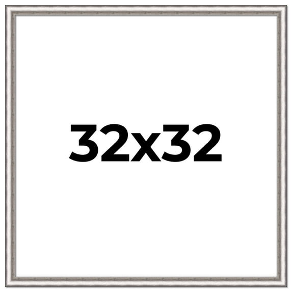 32x32 Frame Silver Real Wood Picture Frame Width 1.25 Inches | Interior Frame Depth 0.5 Inches |