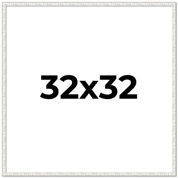 32x32 Frame White Scuffed Rustic Solid Wood Picture Frame | 0.75 Inch Moulding Width| Includes UV