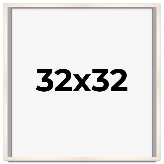 32x32 Frame White Wheat Solid Wood Picture Frame | Moulding Width 0.75 Inches | Interior Depth 0.5