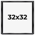 thumbnail image 1 of 32x32 Shadow Box Frame Black | 1.25 inches Deep Real Wood Contemporary Shadowbox Display Frame | UV, 1 of 8