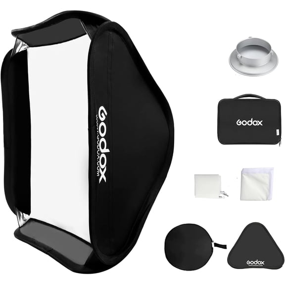 32x32 inches / 80x80cm Portable Foldable Studio Fla Softbox Diffuser kit with Bowens Mount Speedring and Carrying Case for Portraits,Product Photography and Video ooting with USB LED
