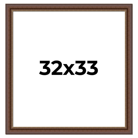 32x33 Copper and Brown Real Wood Picture Frame Width 2 inches | Interior Frame Depth 0.5 inches |