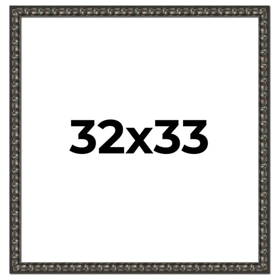 32x33 Frame Black-Brown Medieval Solid Wood Picture Frame | 1.5 Inch Moulding Width | Gotham