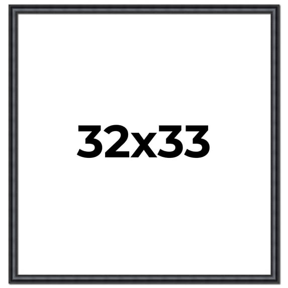 32x33 Frame Black Real Wood Picture Frame Width 1.25 inches | Interior Frame Depth 0.5 inches |