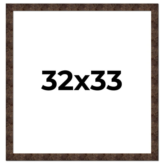 32x33 Frame Brown Burl Real Wood Picture Frame Width 1.625 Inches | Interior Frame Depth 0.5 Inches
