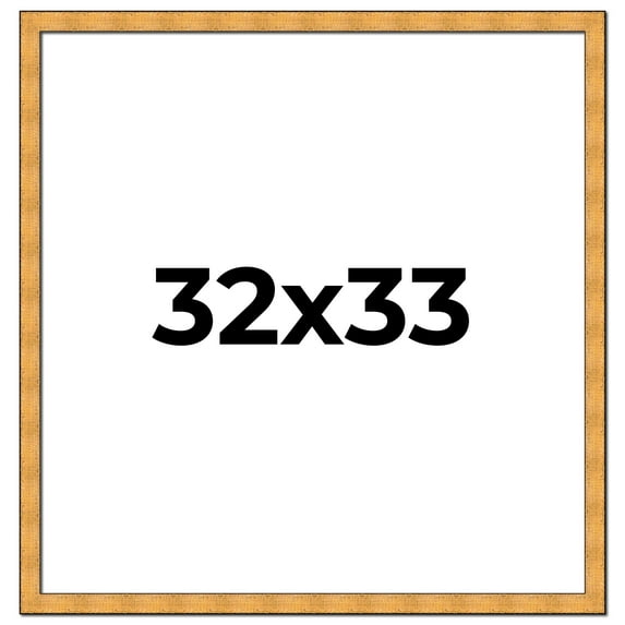 32x33 Frame Gold Rustic Solid Wood Picture Frame | 1.25 Inch Wide Moulding | Rustique Gold