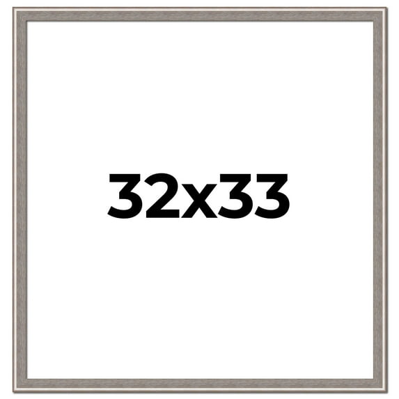 32x33 Frame Grey Real Wood Picture Frame Width 1.25 inches | Interior Frame Depth 0.5 inches | Hans