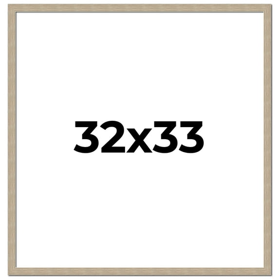 32x33 Frame Grey Solid Wood Picture Frame Width 1 Inches | Interior Frame Depth 0.5 Inches |