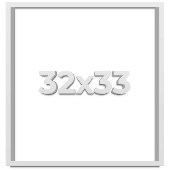 32x33 Shadow Box High Gloss White Display Frame | 1.625 Inches Deep | 1 Inch Moulding Width | Solid