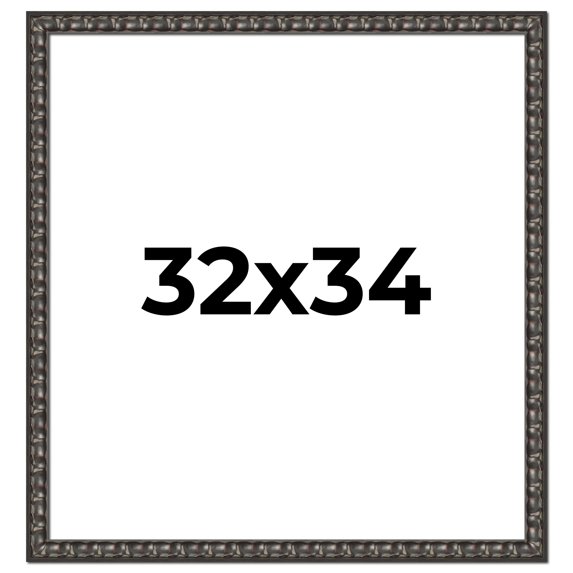 32x34 Frame Black-Brown Medieval Solid Wood Picture Frame | 1.5 Inch Moulding Width | Gotham