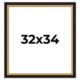 thumbnail image 1 of 32x34 Frame Gold Real Wood Picture Frame Width 2.25 Inches | Interior Frame Depth 0.5 Inches |, 1 of 8