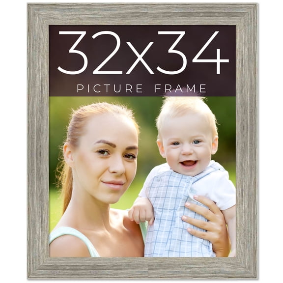 32x34 Frame Grey Real Wood Picture Frame Width 1.5 Inches | Interior Frame Depth 0.5 Inches | Barn