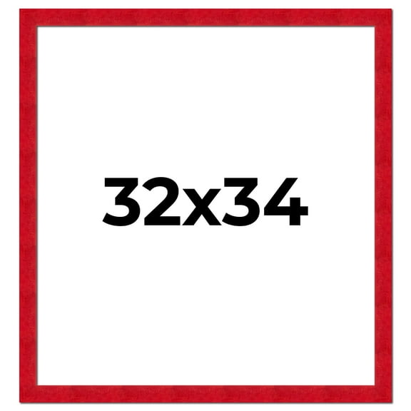 32x34 Frame Red Burl Solid Wood Picture Frame Width 1.75 Inches | Interior Frame Depth 0.5 Inches |
