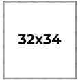 thumbnail image 1 of 32x34 Frame Silver Grey Distressed Solid Wood Picture Frame | 0.75 Inch Moulding Width | Interior, 1 of 8