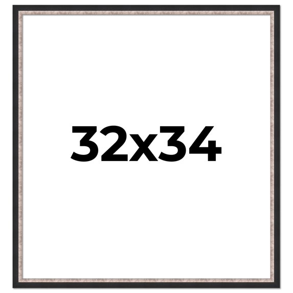 32x34 Frame Silver Real Wood Picture Frame Width 1.25 Inches | Interior Frame Depth 0.75 Inches |