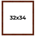 thumbnail image 1 of 32x34 Walnut Brown Veneer Real Wood Picture Frame Width 1.75 inches | Interior Frame Depth 0.5, 1 of 8