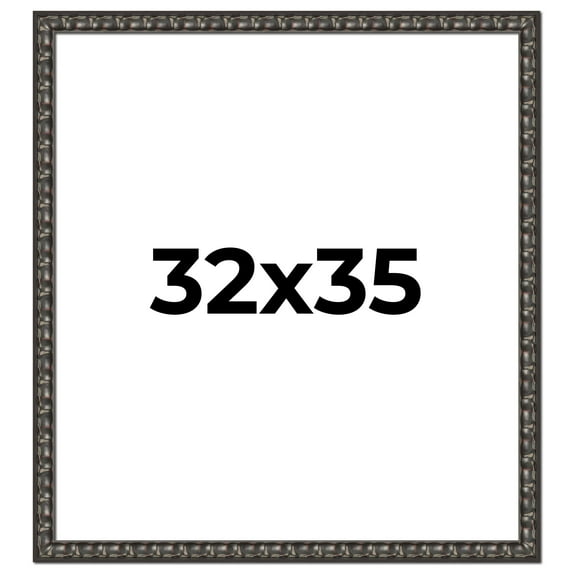 32x35 Frame Black-Brown Medieval Solid Wood Picture Frame | 1.5 Inch Moulding Width | Gotham