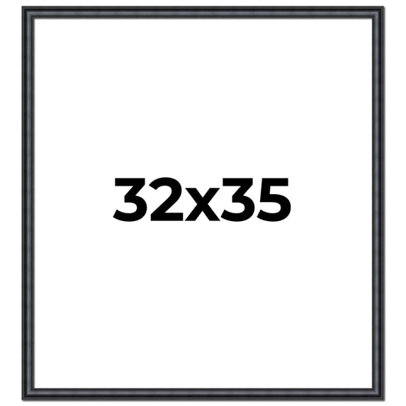 32x35 Frame Black Real Wood Picture Frame Width 1.25 inches | Interior Frame Depth 0.5 inches |