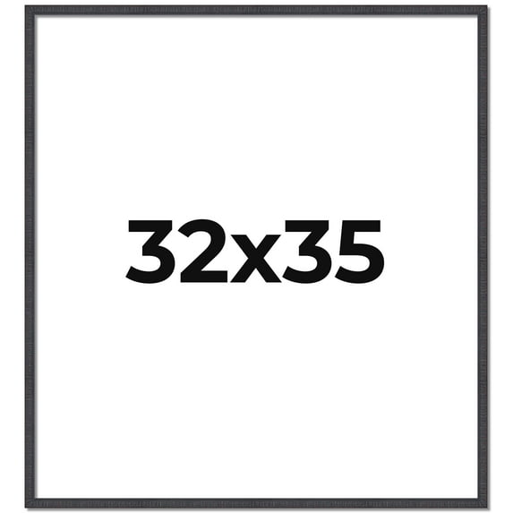 32x35 Frame Brown Solid Wood Picture Frame - Complete Modern Photo Frame Includes UV Acrylic