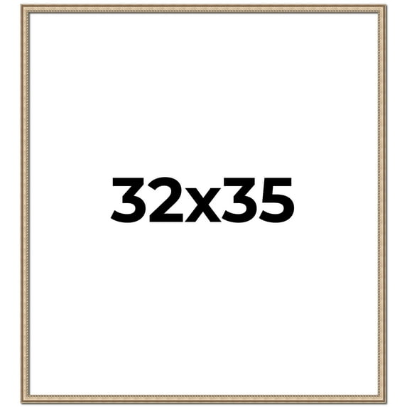 32x35 Frame Silver Real Wood Picture Frame Width 0.75 Inches | Interior Frame Depth 0.5 Inches |