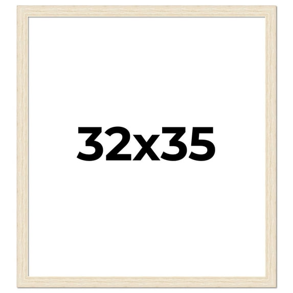 32x35 Frame White Barnwood Picture Frame Includes UV Acrylic Plexiglass, Acid Free Foam Backing