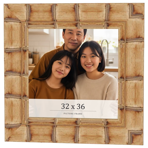32x36 Frame Beige Real Wood Picture Frame Width 3 inches | Interior Frame Depth 0.5 inches |