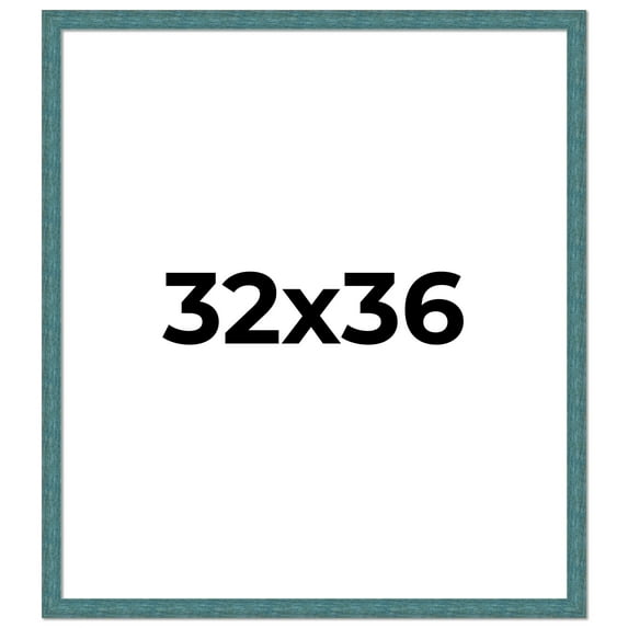 32x36 Frame Blue Rustic Barnwood Solid Wood Picture Frame Width 1.25 Inches | Interior Depth 0.5