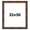 thumbnail image 1 of 32x36 Frame Brown Walnut Gold Ornate Trim Solid Wood Plein Air Picture Frame | 3 Inch Moulding, 1 of 8