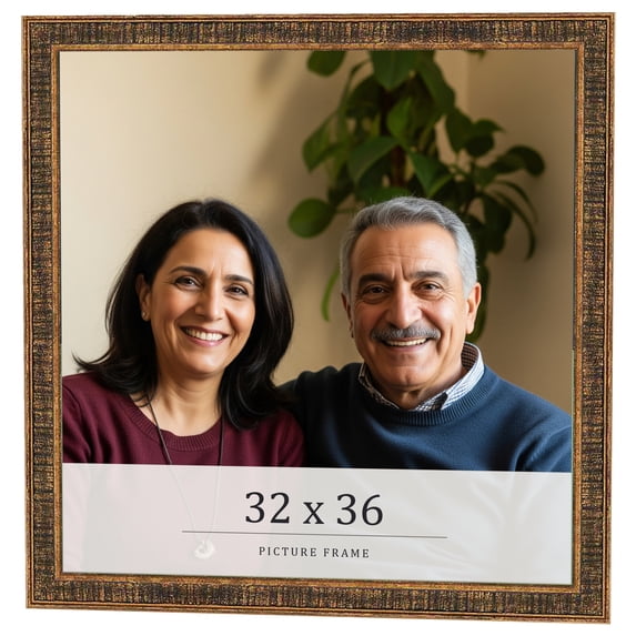 32x36 Frame Gold Kingsley Distressed Solid Wood Picture Frame Width 0.75 Inches | Interior Frame