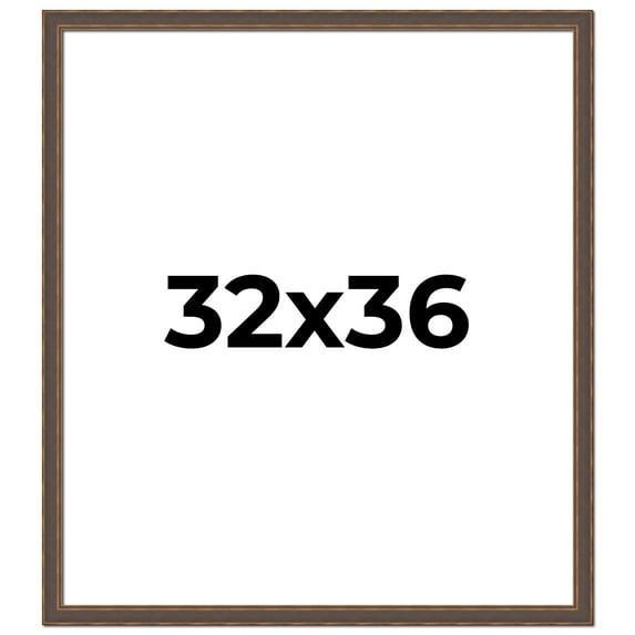 32x36 Frame Golden Caramel Solid Wood Bronze Picture Frame | 1.25 Inch Moulding Width | 0.5 Inch