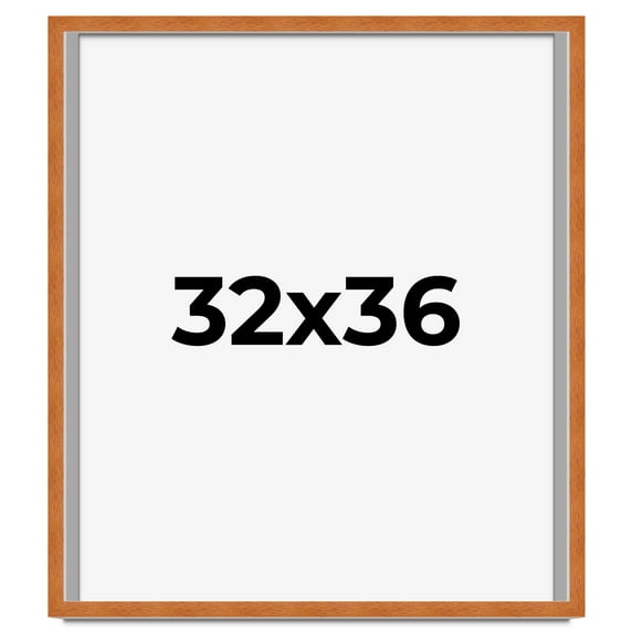 32x36 Shadow Box Frame Brown | 0.875 Inches Deep Real Wood Contemporary Shadowbox Display Frame |