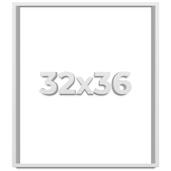 32x36 Shadow Box Frame White | 1 Inches Deep Real Wood Contemporary Shadowbox Display Frame | UV