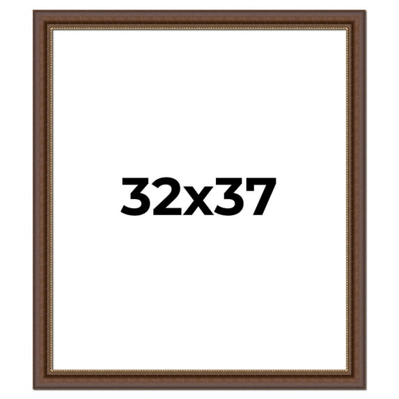 32x37 Copper and Brown Real Wood Picture Frame Width 2 inches | Interior Frame Depth 0.5 inches |