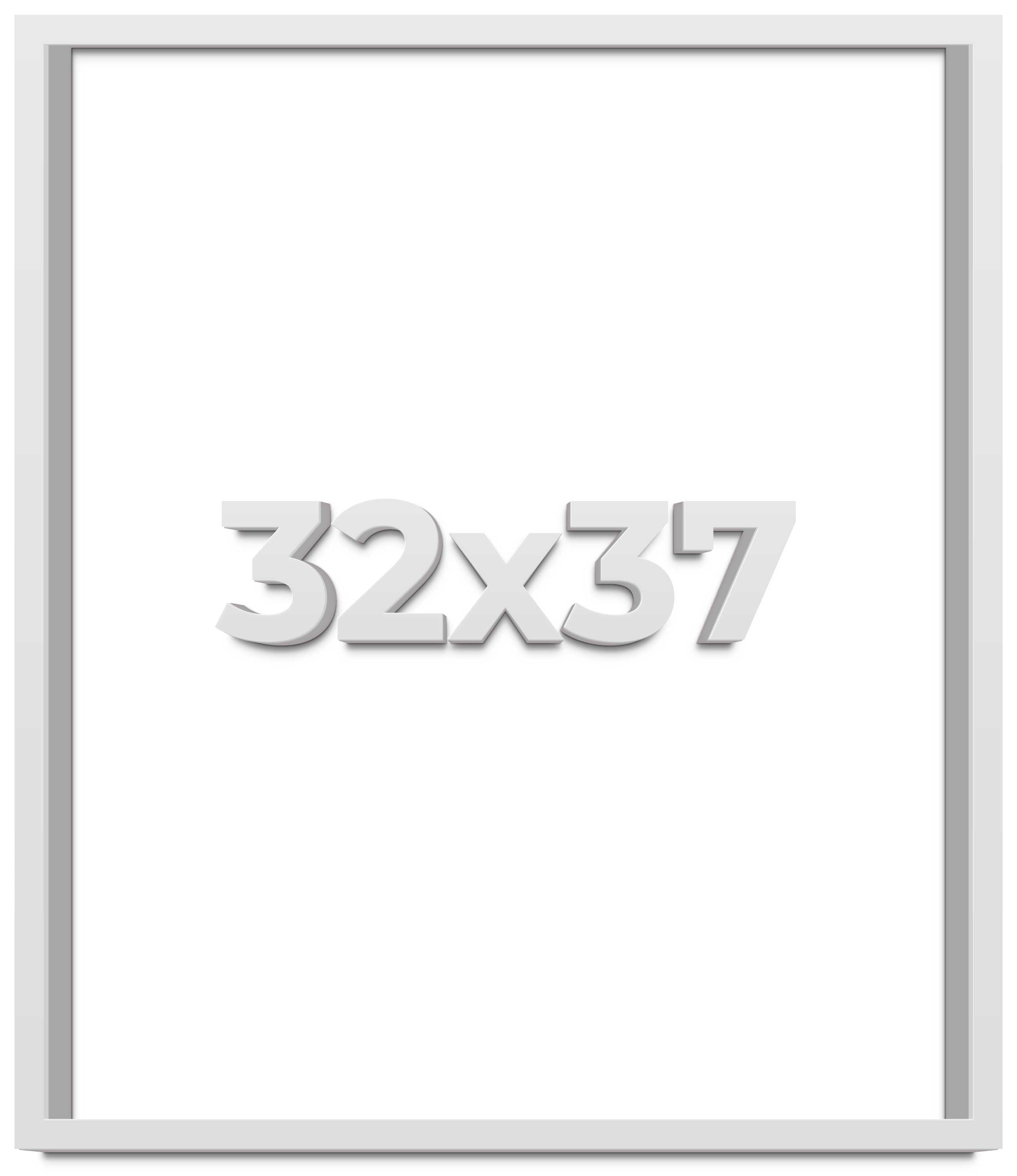 32x37 Shadow Box High Gloss White Display Frame | 1.625 Inches Deep | 1 ...