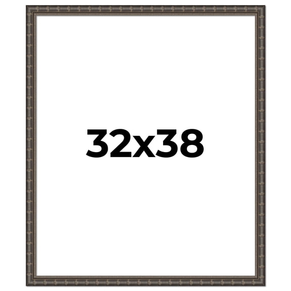 32x38 Frame Black Bamboo Solid Wood Picture Frame Width 1.5 Inches | Interior Frame Depth 0.5