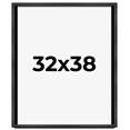 thumbnail image 1 of 32x38 Frame Black Charcoal Grey Wood Textured Picture Frame | 0.75 Inch Moulding Width | Gunmetal, 1 of 8